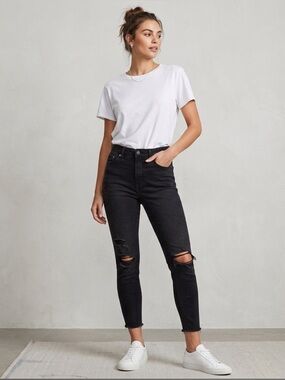 HUE Black Skinny Distressed Women's Jeans